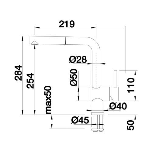 Blanco LINUS-S Single Lever Pull Out Hose Kitchen Tap