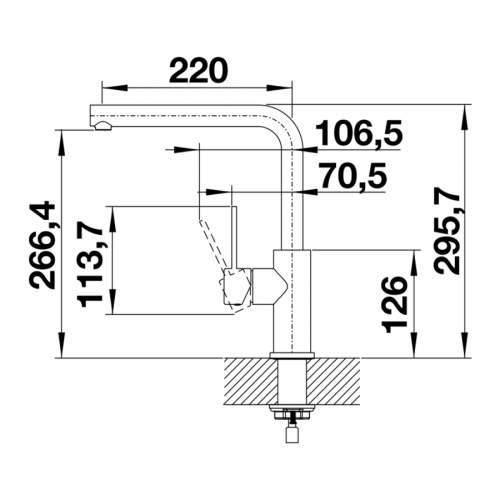 Blanco LANORA Single Lever Stainless Steel Kitchen Tap