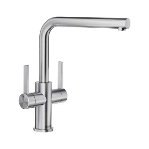 Blanco LANORA Twin Lever Stainless Steel Kitchen Tap
