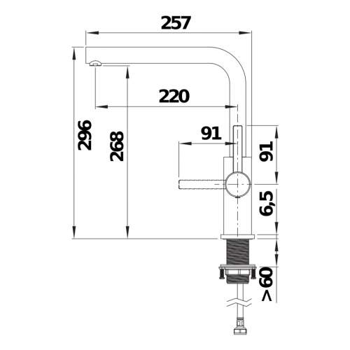 Blanco LANORA Twin Lever Stainless Steel Kitchen Tap