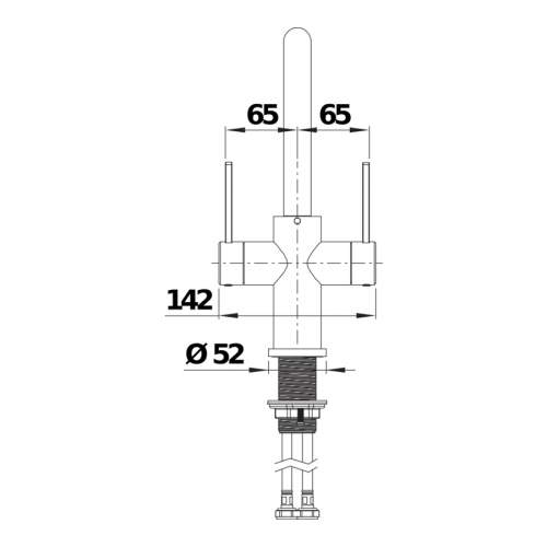 Blanco LANORA Twin Lever Stainless Steel Kitchen Tap