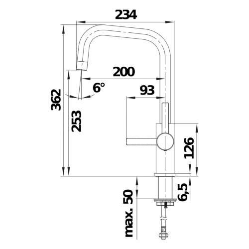 Blanco JANDORA Single Lever Stainless Steel Kitchen Tap