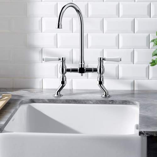 Blanco VICUS Twin Lever Bridge Kitchen Tap