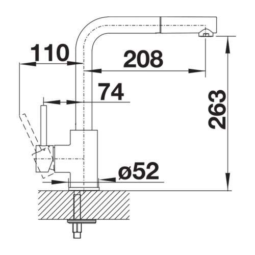 Blanco MILA-S Single Lever Pull Out Kitchen Tap