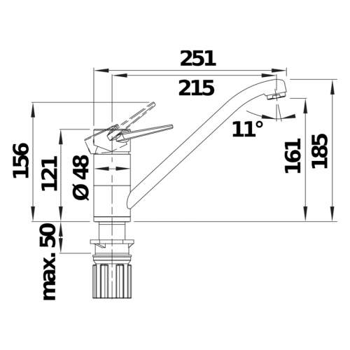 Blanco BLANCOWEGA II Single Top Lever Kitchen Tap