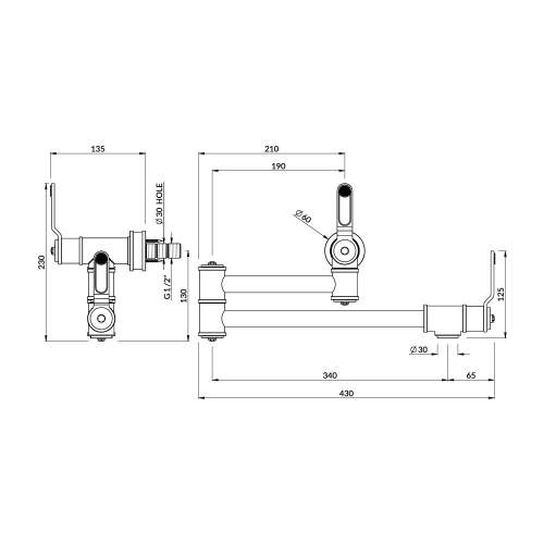 Perrin and Rowe Armstrong 4599HT Pot Filler with Textured Handle