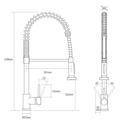 Caple RAW2/CH RAWLING Spray Professional Kitchen Tap