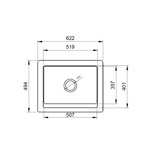 Caple CINB600 Inset Ceramic Butler Sink