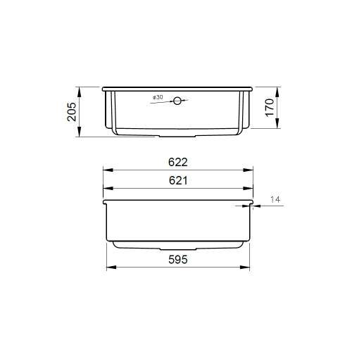 Caple CINB600 Inset Ceramic Butler Sink