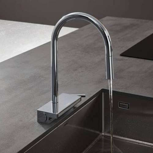 Hansgrohe Aquno Select M81 Single lever kitchen mixer 170 with pull-out spray and sBox with 3 spray modes