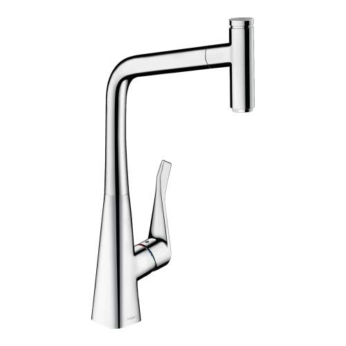 Hansgrohe Metris Select M71 Single lever kitchen mixer 320 with pull out spout and single spray mode