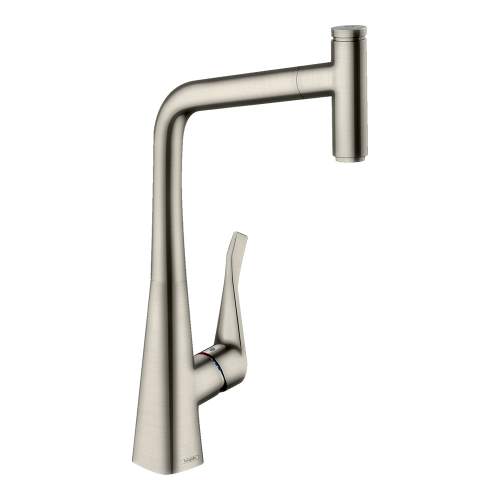 Hansgrohe Metris Select M71 Single lever kitchen mixer 320 with pull out spout and sBox with single spray mode