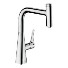 Hansgrohe Metris Select M71 Single lever kitchen mixer 240 with pull out spout and sBox with single spray mode