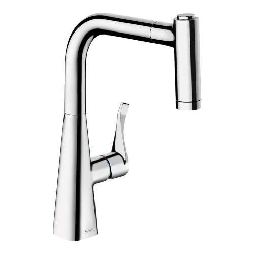 Hansgrohe Metris M71 Single lever kitchen mixer 220 with pull out spray and sBox with 2 spray modes