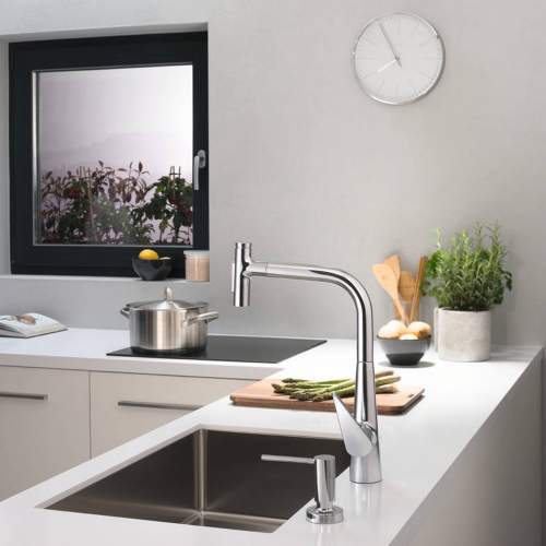 Hansgrohe Talis Select M51 Single lever kitchen mixer 300 with pull out spray and sBox with 2 spray modes