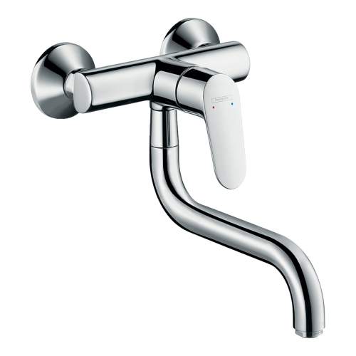 Hansgrohe Focus M41 Single lever wall mounted kitchen mixer with single spray mode