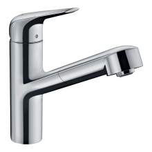 Hansgrohe Focus M42 Single lever kitchen mixer 150 with pull out spout and sBox with single spray mode