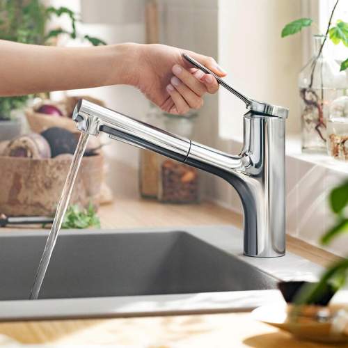 Hansgrohe Zesis M33 Single lever kitchen mixer 150 with pull-out spray with 2 spray modes