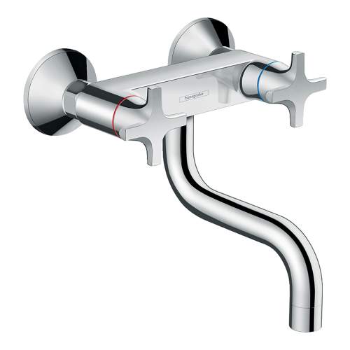 Hansgrohe Logis M32 twin handle wall mounted kitchen mixer