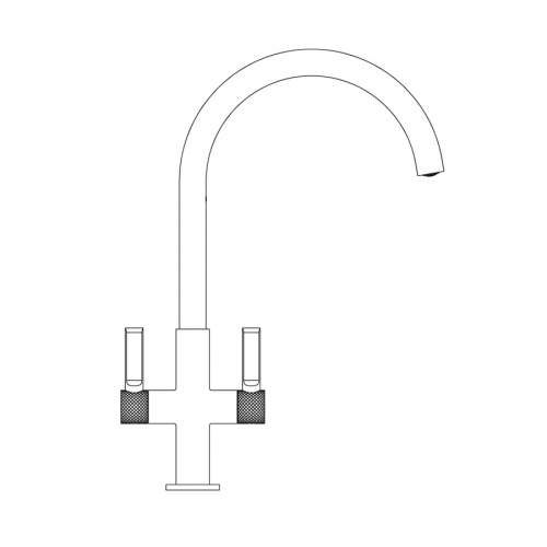 Franke Textura J Spout Twin Lever Kitchen Tap