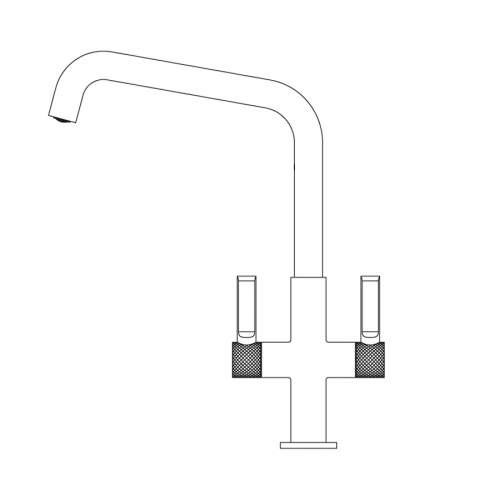 Franke Textura U Spout Twin Lever Kitchen Tap