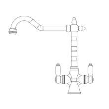 Franke Cotswold Traditional Spout Twin Lever Kitchen Tap