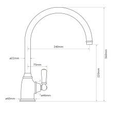 Bidbury and Co Single Lever Monobloc Tap with Porcelain Handles