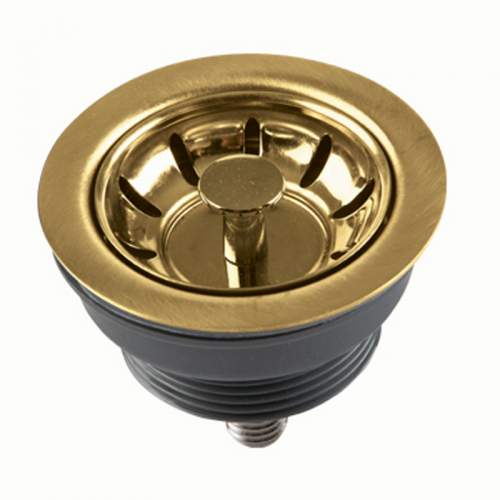 1810 Company Gold Mini Basket Strainer Waste with Overflow for Solid Surface