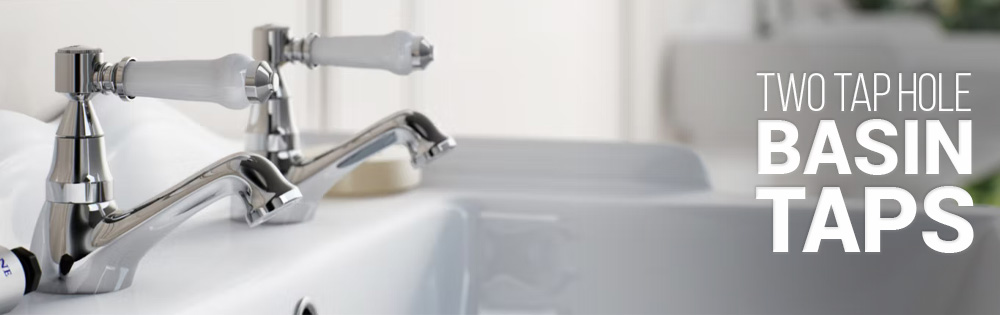 Two hole bathroom basin taps