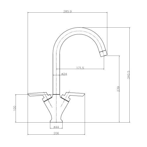 Reginox PIQUA Dual Lever Monobloc Kitchen Mixer Tap