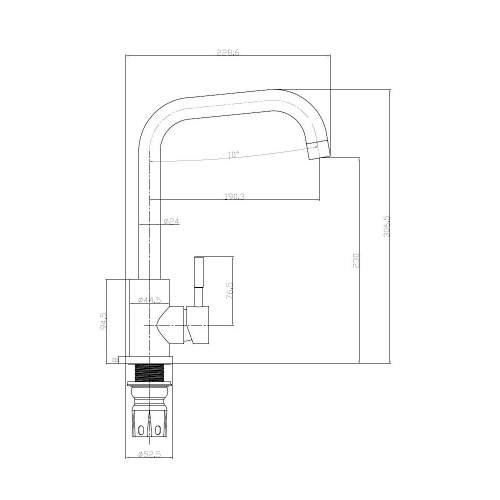 Reginox NERA Black Single Lever Monobloc Kitchen Mixer Tap