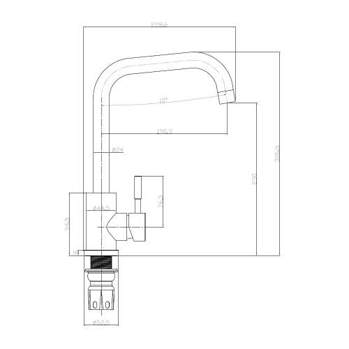 Reginox SALINA U Neck Single Lever Kitchen Tap​