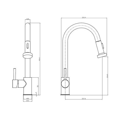 Reginox MARTA Single Lever Pull Out Spray Kitchen Tap​