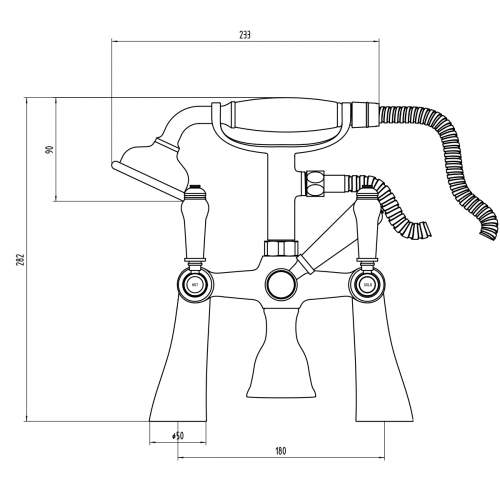 Holborn Lever Pillar Mounted Bath Shower Mixer