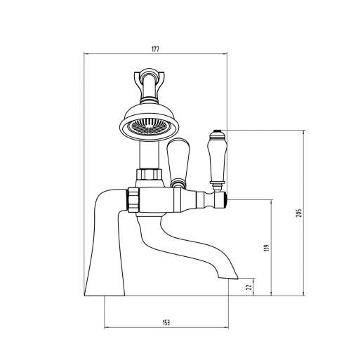 Holborn Lever Pillar Mounted Bath Shower Mixer