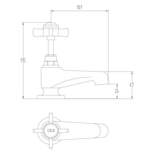 Holborn Victorian Single Lever Basin Taps