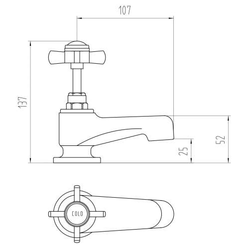 Holborn Victorian Single Lever Bath Taps