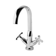 Holborn Chancery Twin Lever Basin Mixer Tap with Click Clack Waste