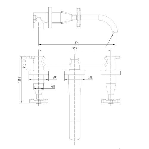 Holborn Chancery Wall Mounted Basin Mixer