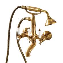 Holborn Etros Wall-Mounted Brass Bath Shower Mixer with Pop-Up Waste