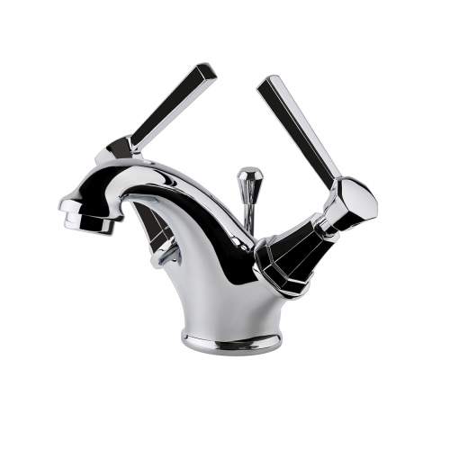 Holborn Hatton Twin Lever Basin Mixer Tap with Waste