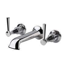 Holborn Hatton Twin Lever Wall Mounted Basin Tap