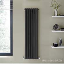 Kartell K-Rad Aspen Single Anthracite Designer Vertical Radiator 1600mm x 420mm