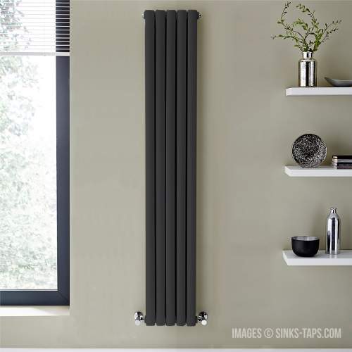 Kartell K-Rad Aspen Single Anthracite Designer Vertical Radiator 1800mm x 300mm