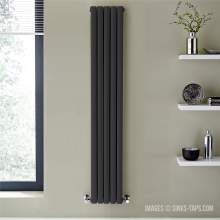 Kartell K-Rad Aspen Double Anthracite Designer Vertical Radiator 1800mm x 300mm