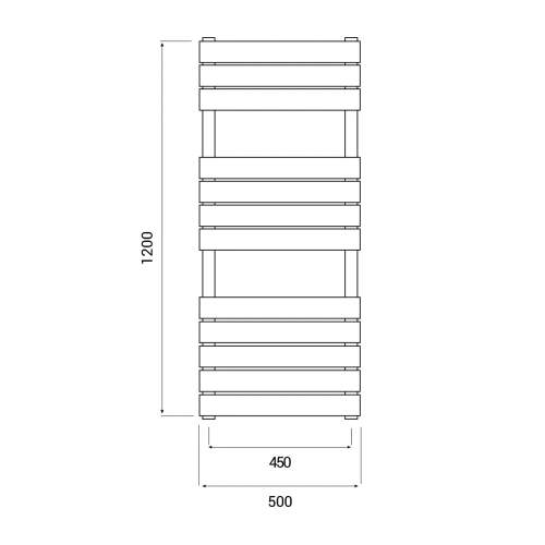 Kartell K-Rad Malibu Brushed Brass Designer Heated Towel Rail 1200mm x 500mm