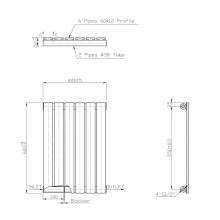Kartell K-Rad Boston Single White Horizontal Radiator 600mm x 420mm