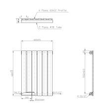 Kartell K-Rad Boston Single White Horizontal Radiator 600mm x 420mm