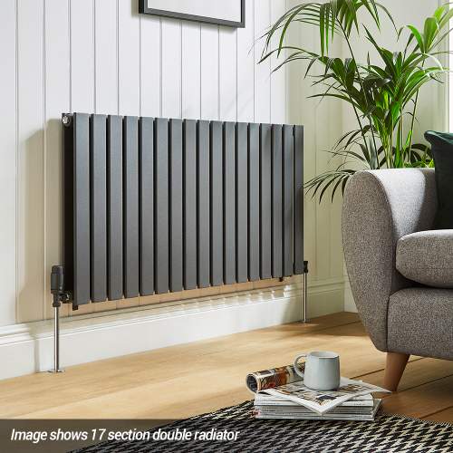 Kartell K-Rad Boston Single Anthracite Horizontal Radiator 600mm x 420mm