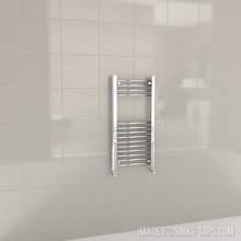 Kartell K-Rail Chrome Straight Bar Heated Towel Rail 400mm x 800mm